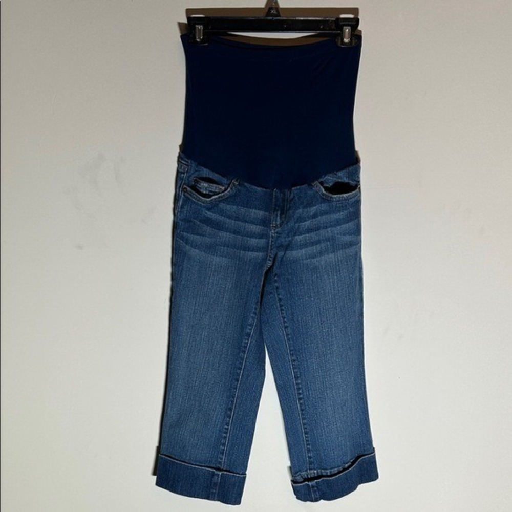A Pea in the Pod Womens Secret Fit Belly Maternity Crop Jeans Medium Wash Size S